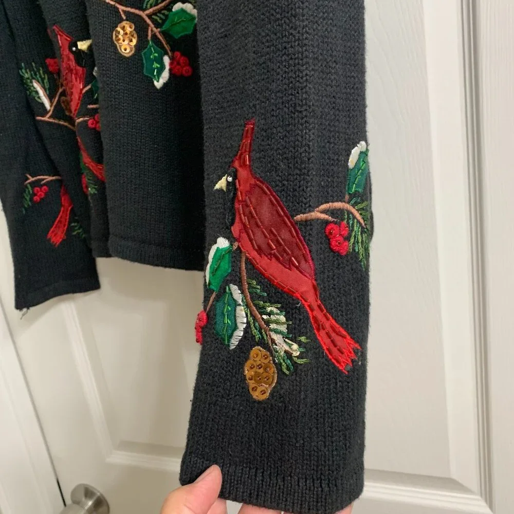 Tiara International Vintage Women's Red Cardinal Sweater, Size M - Picture 5 of 6